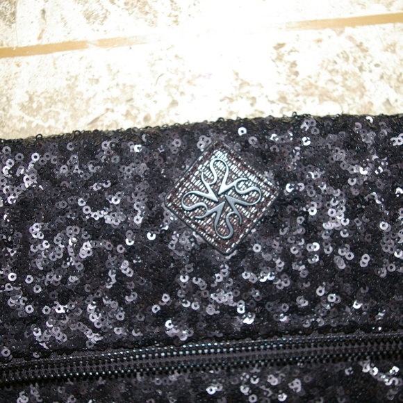 Women's Sequin Foldover Clutch Bag Wristlet - Picture 2 of 4